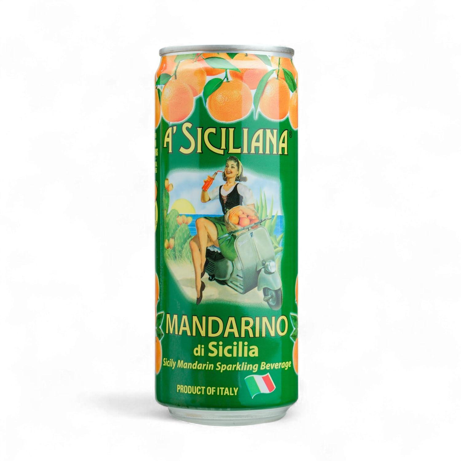 image:imageA Siciliana Sicilian Drink Melograno Refreshing and Delicious Italian Soda made with Sicilian Pomegranate Authentic Imported Italian Beverage Melograno Soda 24 Pack of 1115 fl oz CansMandarino