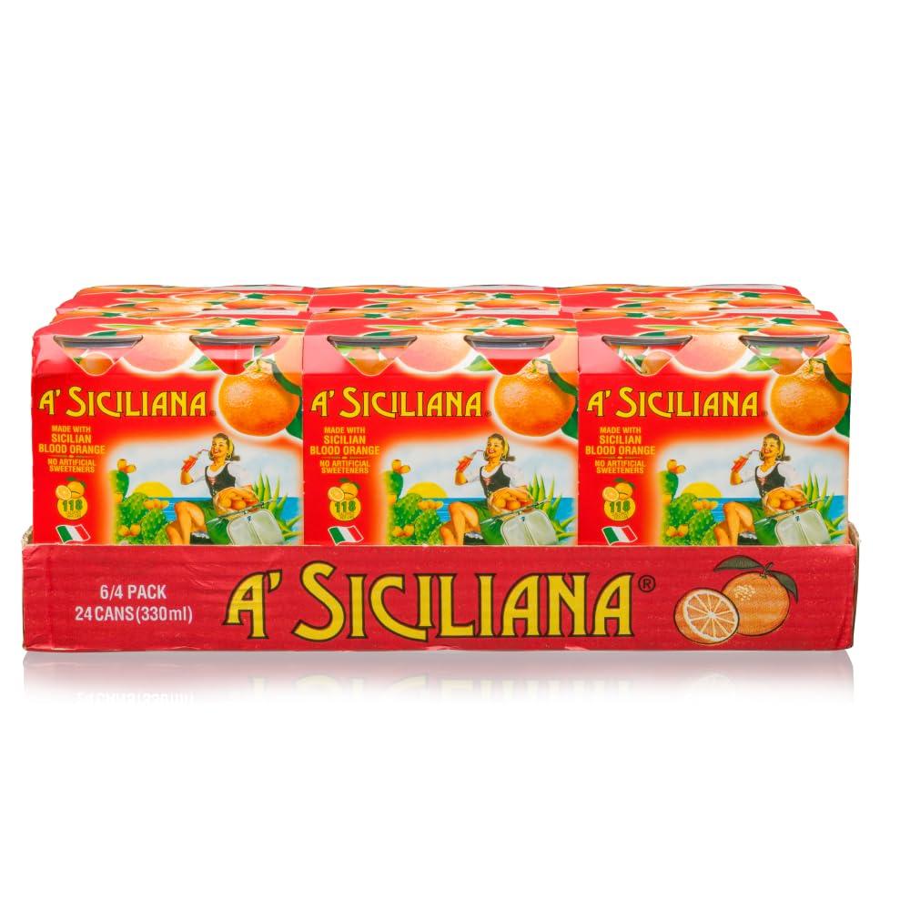 image:imageA Siciliana Sicilian Drink Melograno Refreshing and Delicious Italian Soda made with Sicilian Pomegranate Authentic Imported Italian Beverage Melograno Soda 24 Pack of 1115 fl oz CansBlood Orange Soda