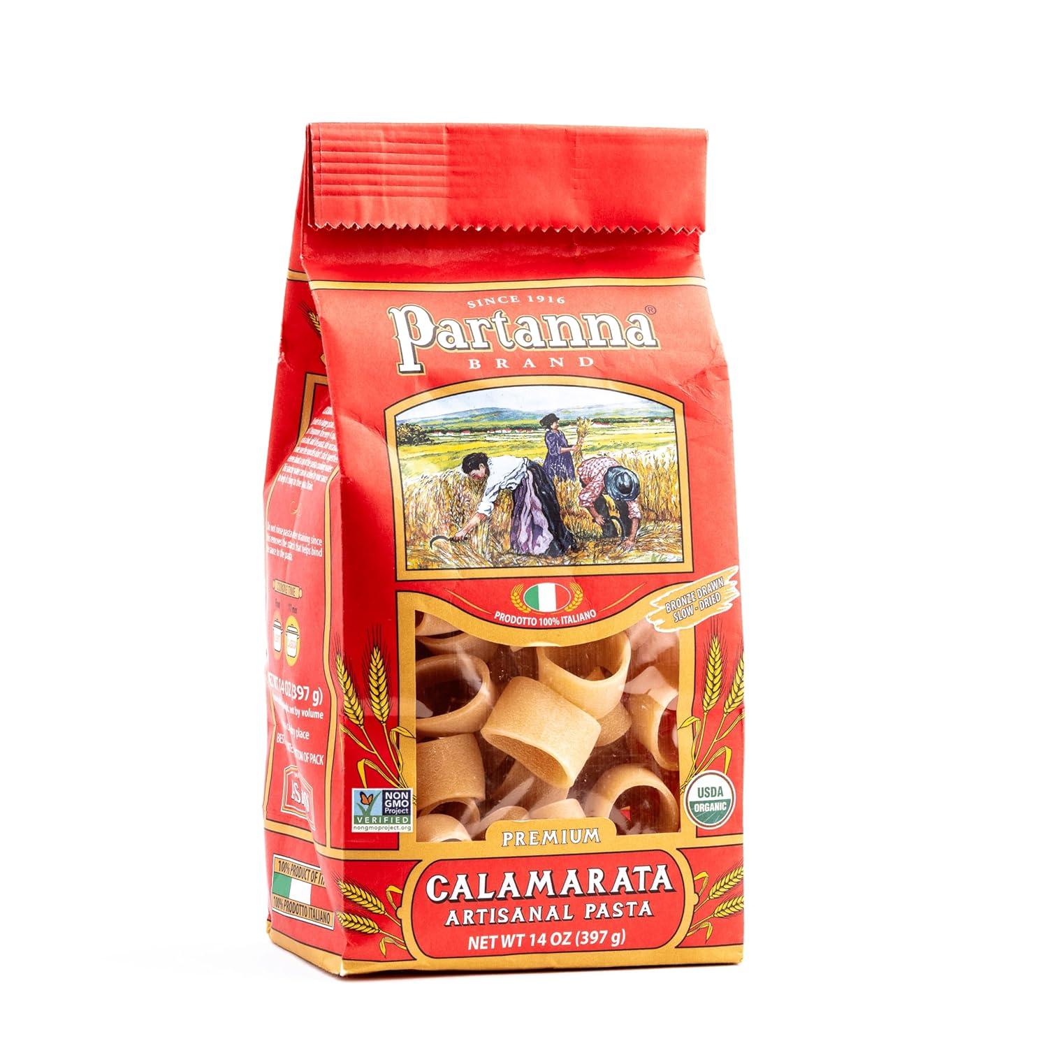 image:imagePartanna Busiate Sicilian Artisanal Pasta Classic Cut Bronze Cut Durum Wheat Semolina NONGMOSlow Dried Made in Italy 16 oz Pack of 6Calamarata