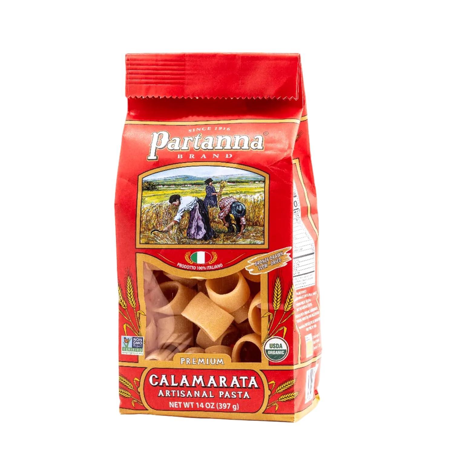 image:imagePartanna Busiate Sicilian Artisanal Pasta Classic Cut Bronze Cut Durum Wheat Semolina NONGMOSlow Dried Made in Italy 16 oz Pack of 6Calamarata