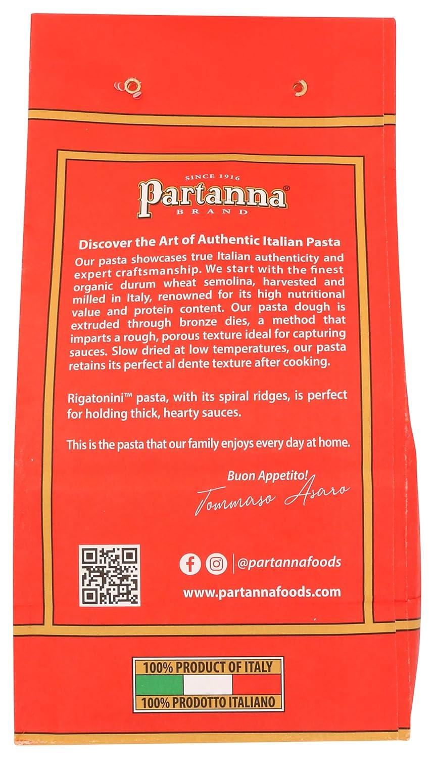 image:imagePartanna Busiate Sicilian Artisanal Pasta Classic Cut Bronze Cut Durum Wheat Semolina NONGMOSlow Dried Made in Italy 16 oz Pack of 6Rigatonini
