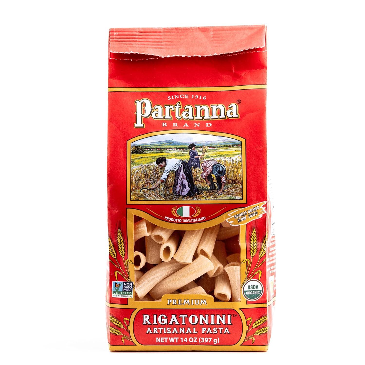 image:imagePartanna Busiate Sicilian Artisanal Pasta Classic Cut Bronze Cut Durum Wheat Semolina NONGMOSlow Dried Made in Italy 16 oz Pack of 6Rigatonini