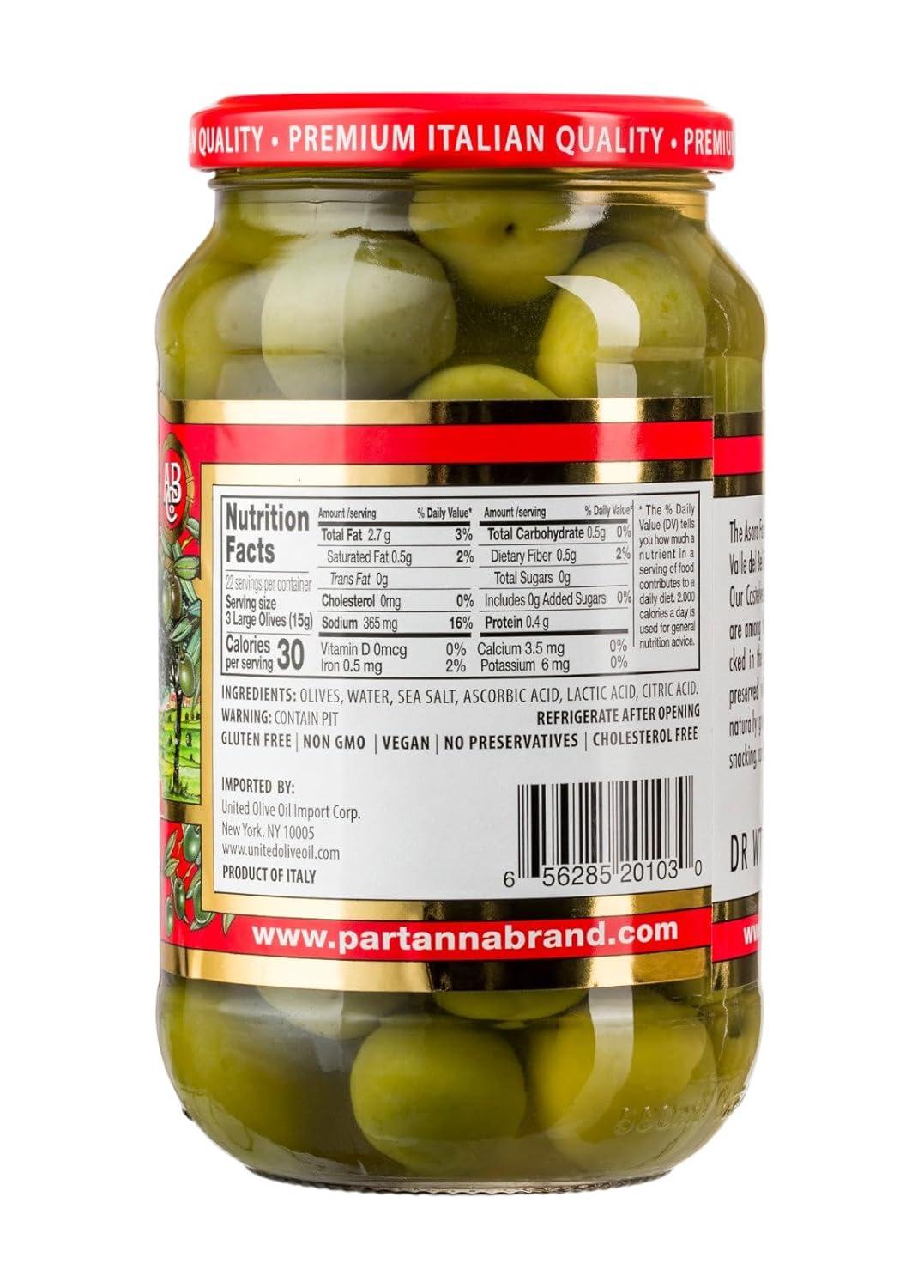 image:imagePartanna Mediterranean Pitted Olive Mix Authentic Sicilian Premium Handpicked SnackingAperitifEntertainingHeartHealthy Keto amp Paleo Product Of Italy 19 oz JarWhole Castelvetrano Olives