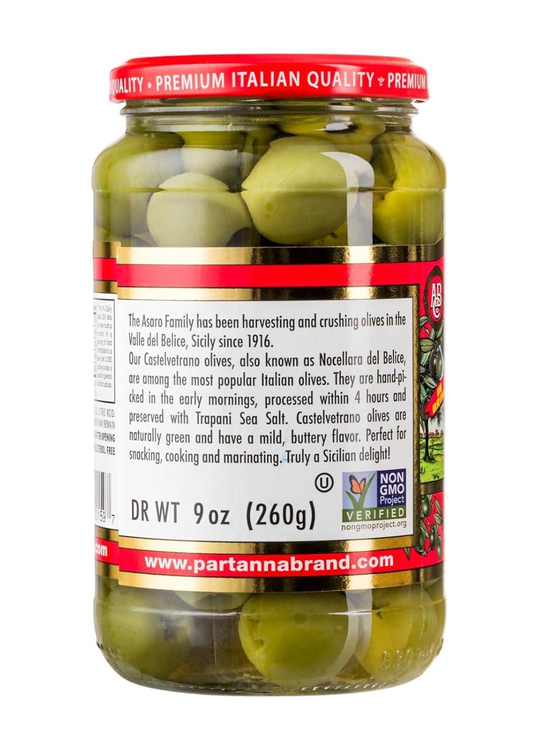image:imagePartanna Mediterranean Pitted Olive Mix Authentic Sicilian Premium Handpicked SnackingAperitifEntertainingHeartHealthy Keto amp Paleo Product Of Italy 19 oz JarPitted Castelvetrano Olives