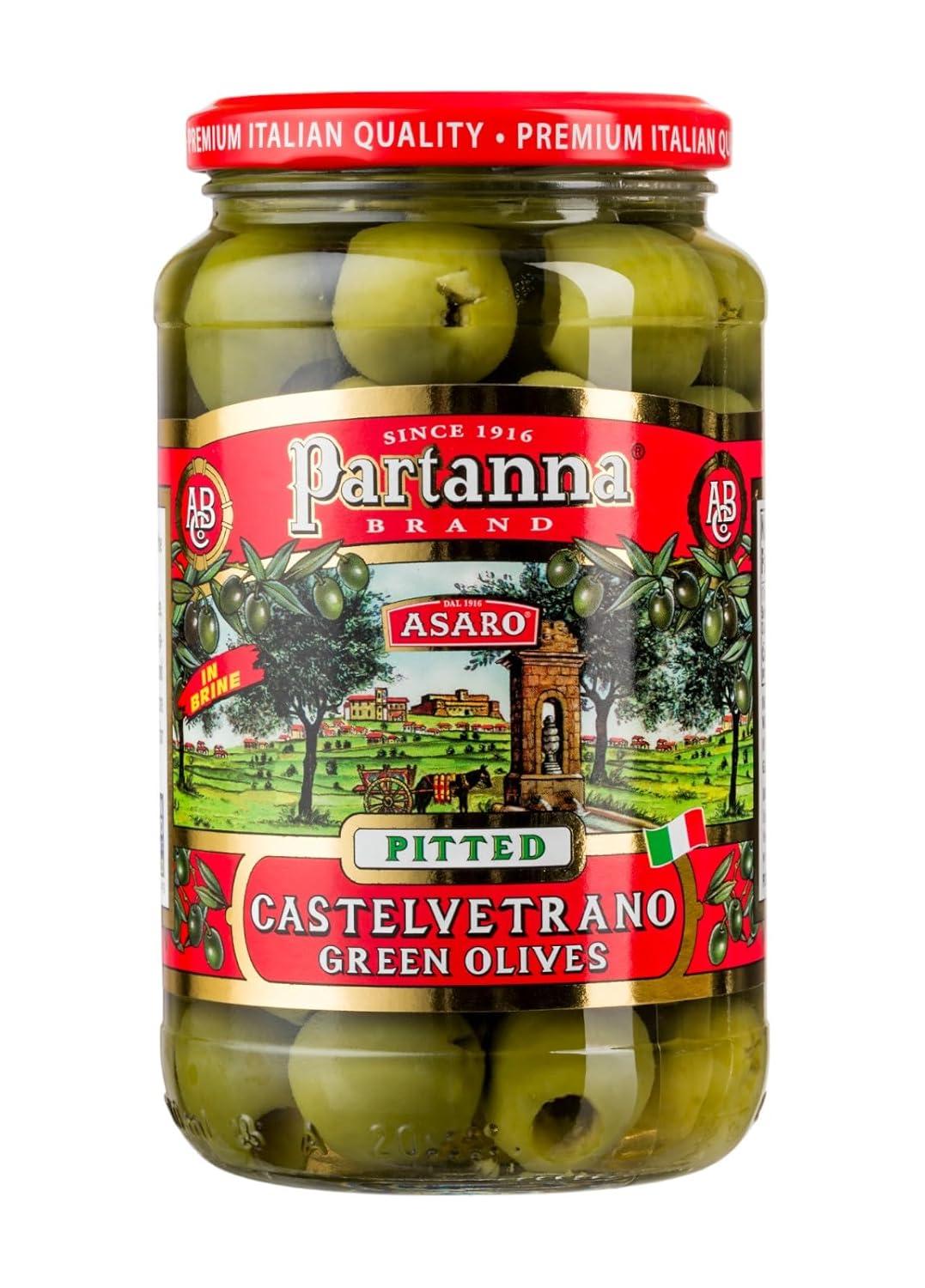image:imagePartanna Mediterranean Pitted Olive Mix Authentic Sicilian Premium Handpicked SnackingAperitifEntertainingHeartHealthy Keto amp Paleo Product Of Italy 19 oz JarPitted Castelvetrano Olives