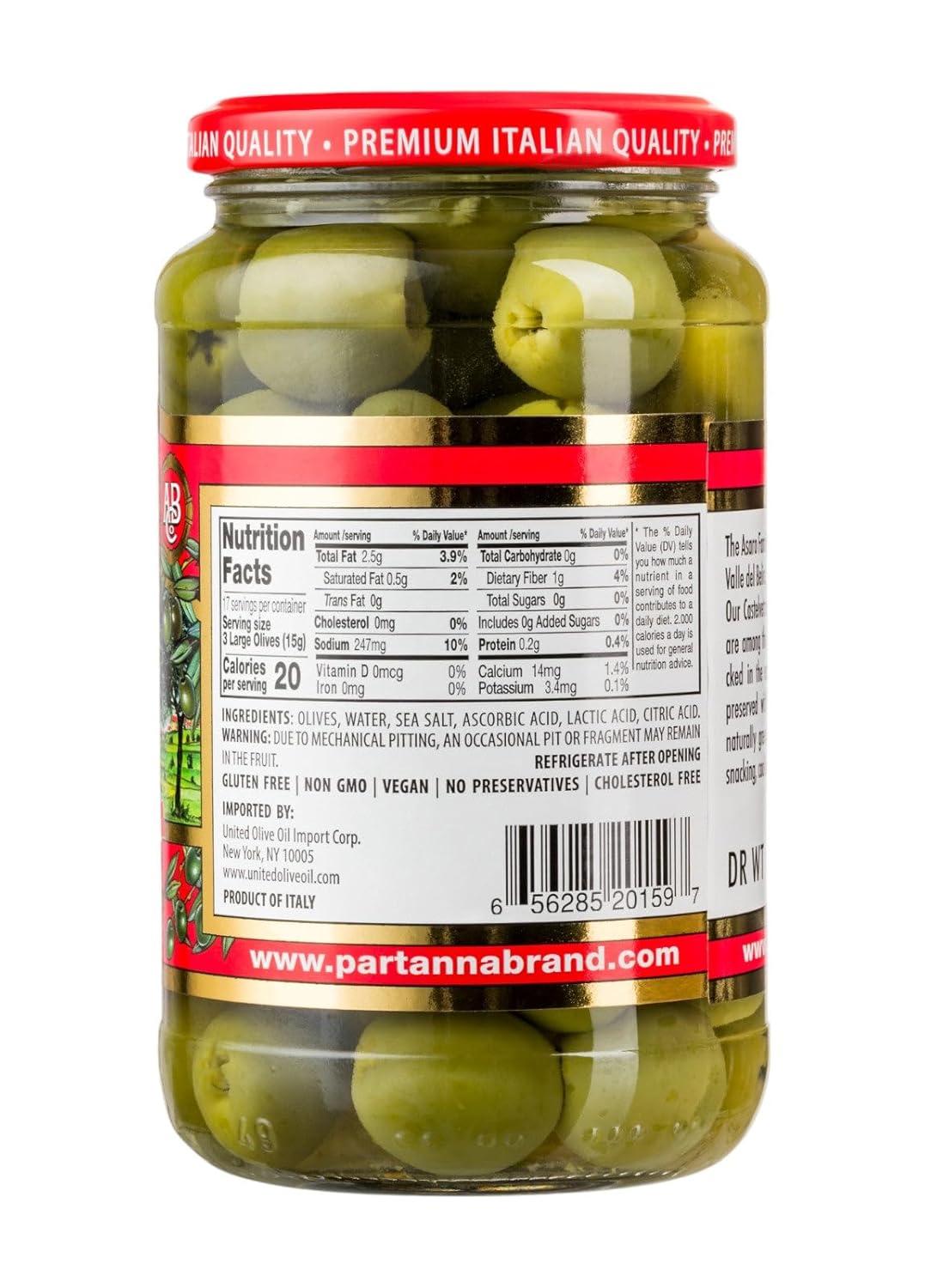 image:imagePartanna Mediterranean Pitted Olive Mix Authentic Sicilian Premium Handpicked SnackingAperitifEntertainingHeartHealthy Keto amp Paleo Product Of Italy 19 oz JarPitted Castelvetrano Olives