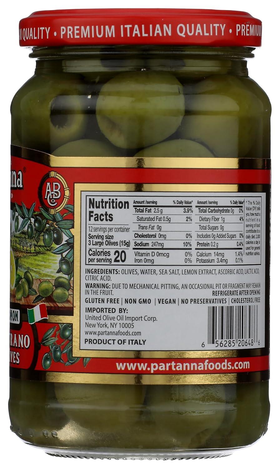 image:imagePartanna Mediterranean Pitted Olive Mix Authentic Sicilian Premium Handpicked SnackingAperitifEntertainingHeartHealthy Keto amp Paleo Product Of Italy 19 oz JarLemon Pitted Olives