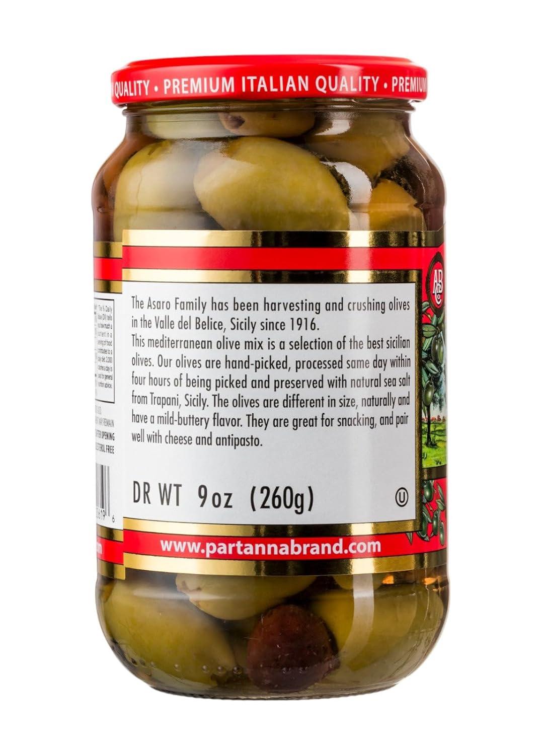 image:imagePartanna Mediterranean Pitted Olive Mix Authentic Sicilian Premium Handpicked SnackingAperitifEntertainingHeartHealthy Keto amp Paleo Product Of Italy 19 oz JarMediterranean Pitted Olive Mix
