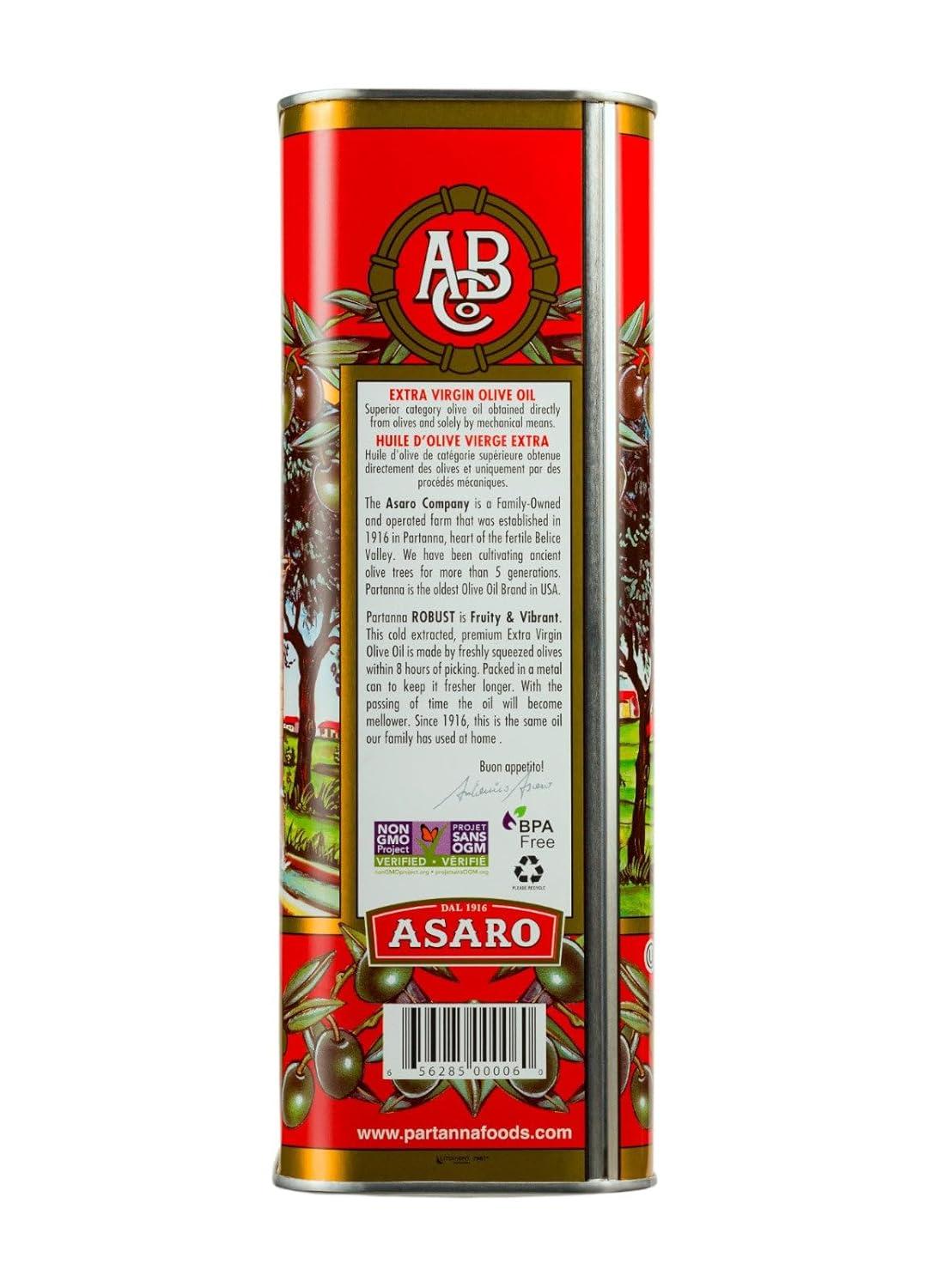 image:imagePartanna Robust Extra Virgin Olive Oil BambinoPremium 100 Castelvetrano OilHigh PolyphenolFirst Cold PressedEarly Harvest in SicilyAward Winning Italian EVOOMonovarietal34 fl oz 100 ML TinOlive Oil