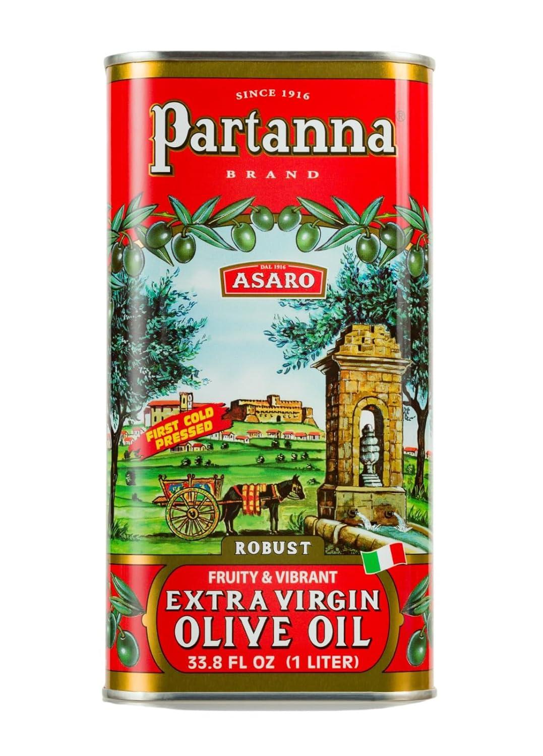 image:imagePartanna Robust Extra Virgin Olive Oil BambinoPremium 100 Castelvetrano OilHigh PolyphenolFirst Cold PressedEarly Harvest in SicilyAward Winning Italian EVOOMonovarietal34 fl oz 100 ML TinOlive Oil