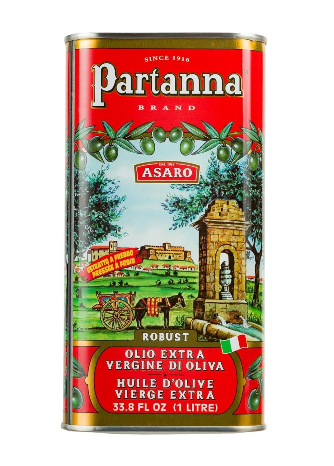 image:imagePartanna Robust Extra Virgin Olive Oil BambinoPremium 100 Castelvetrano OilHigh PolyphenolFirst Cold PressedEarly Harvest in SicilyAward Winning Italian EVOOMonovarietal34 fl oz 100 ML TinOlive Oil