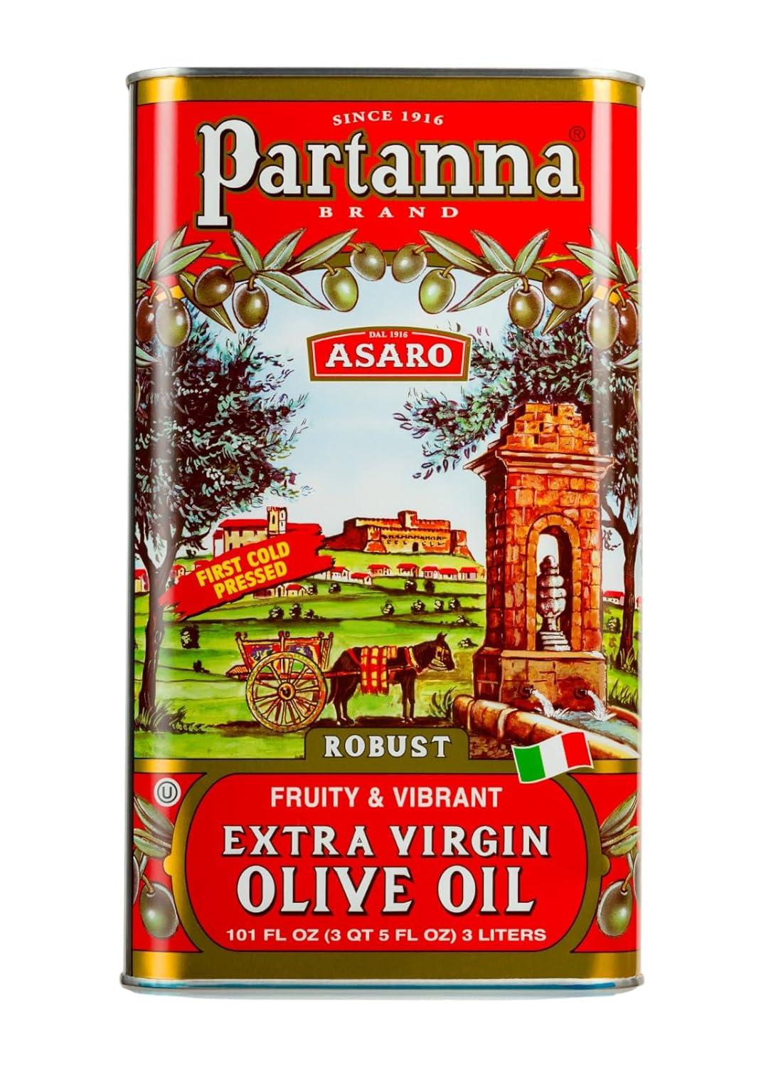 image:imagePartanna Robust Extra Virgin Olive Oil BambinoPremium 100 Castelvetrano OilHigh PolyphenolFirst Cold PressedEarly Harvest in SicilyAward Winning Italian EVOOMonovarietal34 fl oz 100 ML TinOlive Oil