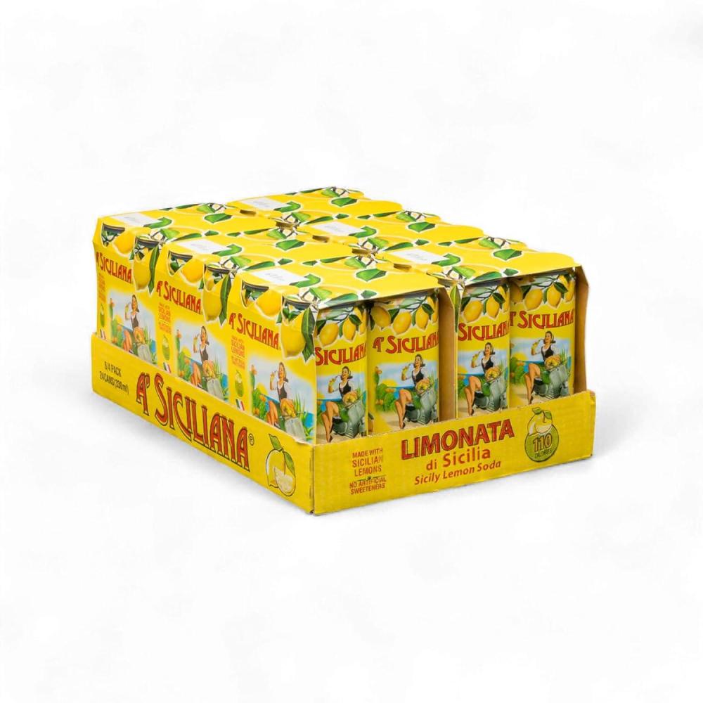 image:imageA Siciliana Sicilian Drink Melograno Refreshing and Delicious Italian Soda made with Sicilian Pomegranate Authentic Imported Italian Beverage Melograno Soda 24 Pack of 1115 fl oz CansLimonata Soda