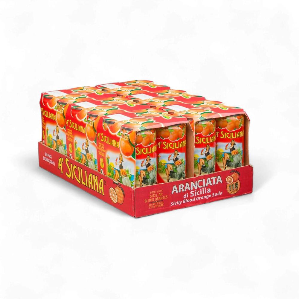 image:imageA Siciliana Sicilian Drink Melograno Refreshing and Delicious Italian Soda made with Sicilian Pomegranate Authentic Imported Italian Beverage Melograno Soda 24 Pack of 1115 fl oz CansBlood Orange Soda