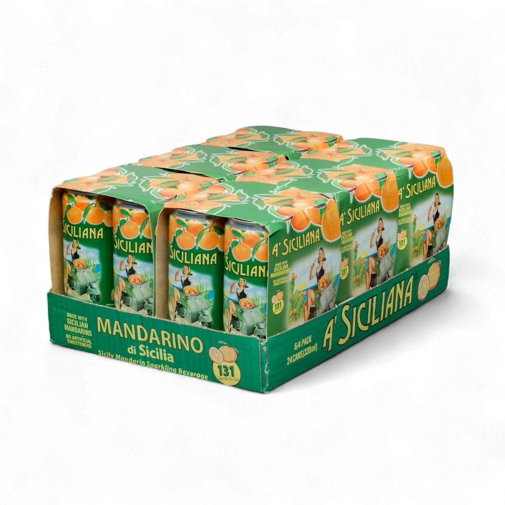 image:imageA Siciliana Sicilian Drink Melograno Refreshing and Delicious Italian Soda made with Sicilian Pomegranate Authentic Imported Italian Beverage Melograno Soda 24 Pack of 1115 fl oz CansMandarino