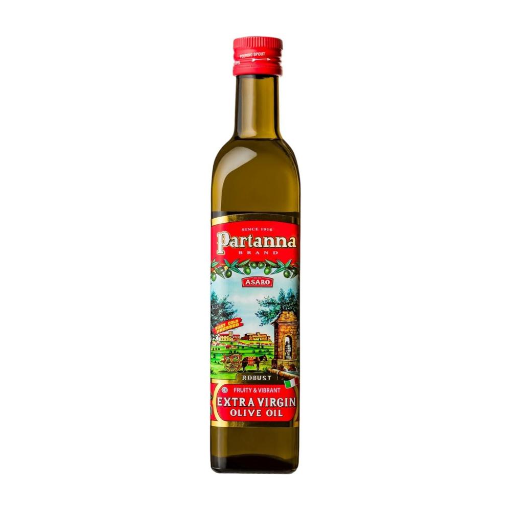 image:imagePartanna Robust Extra Virgin Olive Oil  Premium Castelvetrano Olive Oil  Harvested in Sicily  Pure Authentic Italian  Monovarietal  Rich in Flavor  First Cold Pressed  169oz 500 ML GlassRobust Olive Oil
