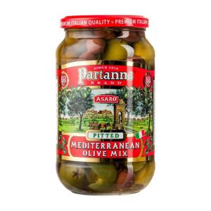 Partanna Mediterranean Pitted Olive Mix – Authentic Sicilian – Premium Handpicked – Snacking-Aperitif-Entertaining-Heart-Healthy- Keto & Paleo- Product Of Italy 19 oz Jar(Mediterranean Pitted Olive Mix)