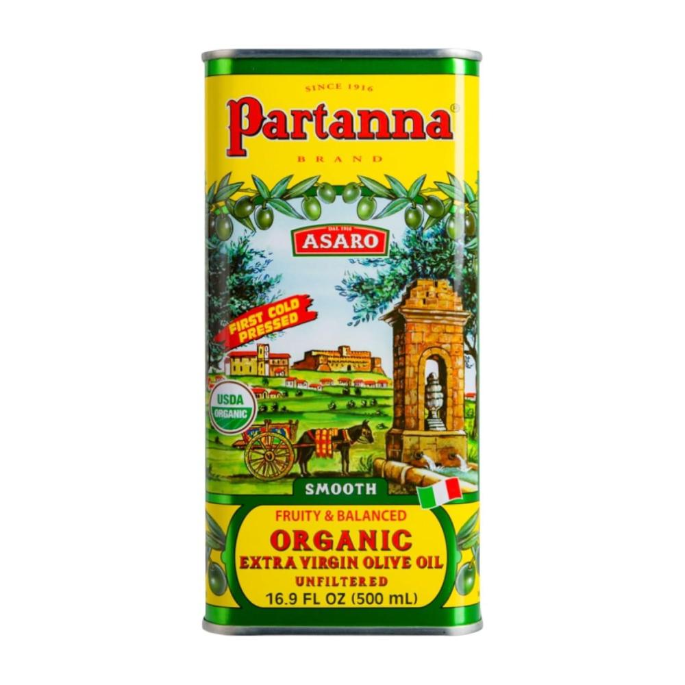 image:imagePartanna Organic Unfiltered Extra Virgin Olive Oil Premium Organic Castelvetrano Oil Harvested in Sicily Pure Authentic Italian Monovarietal Rich in Flavor and Tradition 169 oz 500 ML TinOlive Oil